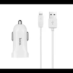 Адаптер автомобільний Hoco Z2 зарядне + кабель Lightning 1USB 1.5А білий