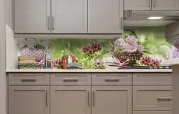 Вініловий кухонний фартух Квіти і Рожевий Фарфор наклейка для кухні Абстракція Зелений Happy Pocket Z181700 - мініатюра 5