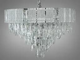 Сучасна кришталева люстра в вітальню, 11 ламп, хром