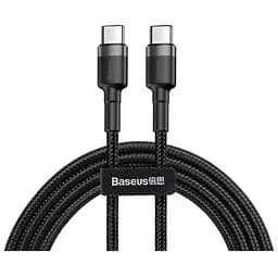 Дата кабель USB-C to USB-C 2.0m USB 3.1 3A grey-black Baseus (CATKLF-HG1)