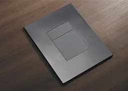 Панель змиву пластикова Koer KT-0607-07 157x198x3mm, кнопка квадратна KR5345, Графит - мініатюра 3