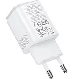 Мережевний зарядний пристрій Borofone BAS83A Star PD20W+QC3.0 1USB-A/1C White - мініатюра 3