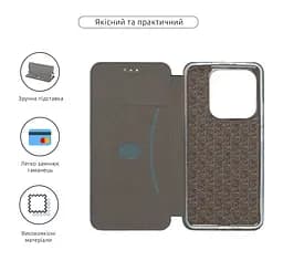 Чехол-книжка для Xiaomi Redmi Note 14 4G, G-Case, зеленый, кожаный чехол-книжка из экокожи (PU) и TPU, с магнитом, с подставкой и вместительным кардхолдером, противоударный, защита всего корпуса, ArmorStandart (ARM83437) - мініатюра 3