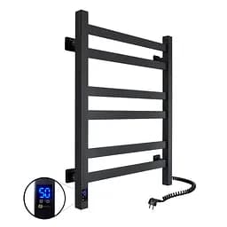 Електрична рушникосушка Navin Авангард 480x600 Sensor правобічна з таймером, чорна 12-228053-4860, Чорний матовий, Праве, Електронний