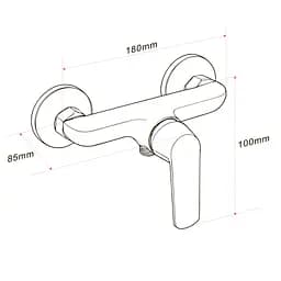 Змішувач для душу Globus Lux Laguna GLA-0105N латунний вертикальний з ручною лійкою - мініатюра 2