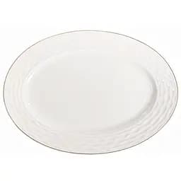 Блюдо Lefard Золота хвиля овальне біле з золотим (359-478-1)