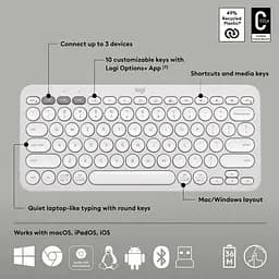 Комплект (Клавіатура та Миша) Logitech Pebble 2 Combo Tonal UA (920-012240) White - мініатюра 12