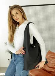 Сумка жіноча Sambag HOBO M чорний 35 х 40 х 8 см (53200001) - мініатюра 3