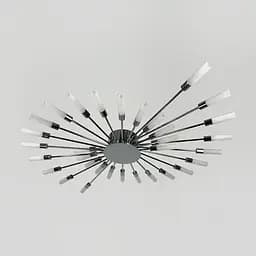 Потолочная хромированная люстра в форме солнечной вспышки на 32 плафона G4 Ø 110х90 см Line F | Ст. 1279/32 CH