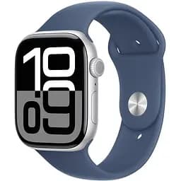 Смарт-годинник Apple Watch Series 10 GPS, 42mm, Silver, Denim Sport Band, M/L (Grade B) Seller Refurbished