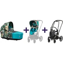 Люлька Cybex Priam Lux by DJ Khaled We The Best + Текстиль для прогулочного блока Cybex Priam by DJ Khaled We The Best + Шасси Cybex Priam с каркасом LS RBA Rosegold