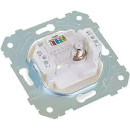 Розетка мережева комп'ютерна телевізійна Brille WB-1TV + 1PC Wh (42-287) - мініатюра 2