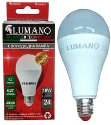 LED Лампа 18W A65 E27 4000K 1620L TM LUMANO