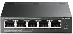 Комутатор TL-SF1005LP 5x1FE (4xPoE), 41Вт, Некерований TP-Link teh0018151 - мініатюра 2