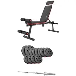 Набір Hop-Sport Premium 69кг з лавою HS-2040 HB та штангою