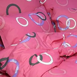 Подвійна постільна білизна бязь, 100% бавовна червоного кольору 326583 - мініатюра 2