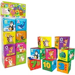 Набір м'яких кубиків 4FUN Game Club Тварини 40413 6 шт. (6945717412125)
