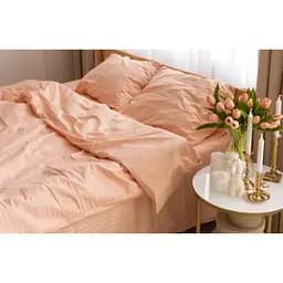 Комплект постільної білизни Domikus мікрофібра страйп 145х210 см кораловий (4829900028213)