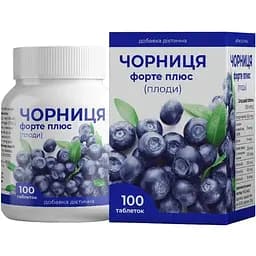Дієтична добавка Enjee Чорниця форте плюс 0.25 г 100 таблеток