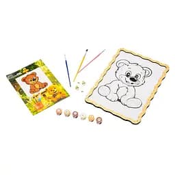 Картина по номерам "Медвежонок" PuzzleOK Puz-22942 формат А4 кисточка, краски, крепеж для стены