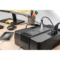 Джерело безперебійного живлення Digitus All-in-One, 800VA/480W, LED, 4xSchuko/3xC13, RJ45, USB - мініатюра 4