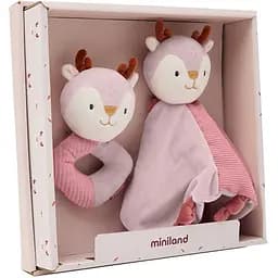 Подарунковий набір в коробці (текстильний комфортер та брязкальце) Miniland Baby Deer Gift (97370)