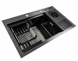 Кухонна мийка Platinum HANDMADE PVD чорна 78*46 (SP000041338) - мініатюра 7