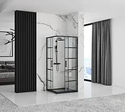 Душова кабіна Rea Concept 80x80 black REA-K5479, Чорний, Універсальна, прозорий - мініатюра 2