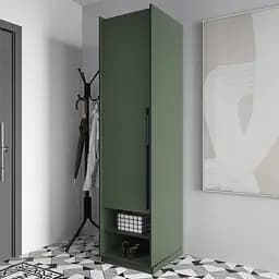 Пенал для будинку Flamecame з полицями у передпокій FR-02 Зелений Димчастий