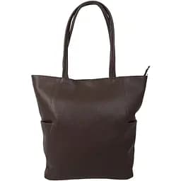 Женская кожаная сумка на двух ручках Borsacomoda темно-коричневая sum0028739