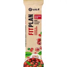 Батончик-мюслі Vale Fitplan з вишнею та журавлиною 30 г