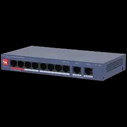 8-портовий керований PoE комутатор DH-CS4010-8ET2GT-110 з 8 портами POE 100Мбіт + 2 порти UP-Link 1000Мбіт, 185x104x27 мм