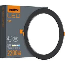 Встраиваемый светильник Videx LED Back круглый 20W 5000K Black (VL-DLBR-205B)