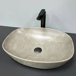 Умивальник VBI Olbia beige stone накладний VBI-014301 - мініатюра 3