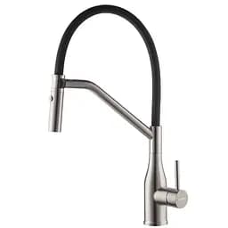 Змішувач для кухні Koer KI-70026-02 із чорним силіконовим виливом KR5209 Нержавіюча сталь