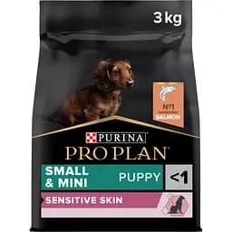 Сухий корм для цуценят дрібних порід із чутливою шкірою Purina Pro Plan Puppy Small&Mini, з лососем, 3 кг