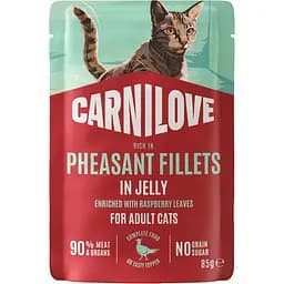 Влажный корм для кошек Carnilove Jelly Quail with Dandelion перепелка и одуванчик в желе 85 г