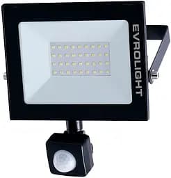 Прожектор светодиодный Евросвет 30 Вт с датчиком движения EV-30D 6400 К