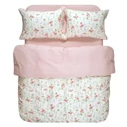 Постільна білизна Lotus Home Dilemma сатин євро біло-рожева (svt-2000022346481)