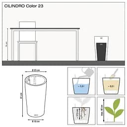 Вазон Lechuza Cilindro Color, 5.5 л, білий (13940) - мініатюра 4