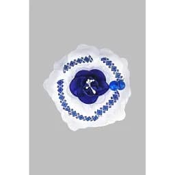 Бант для девочки Вышиванка Роза Бело-синий (2000990699589A)