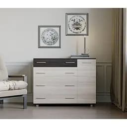 Комод для дома Эверест К-3 Телескопические на 4 ящика 100х38х73 см венге темный + дуб крафт золотой (EVR-2492)