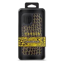 Кожаный чехол для Apple iPhone 14, Harder Crocosaur, черный, термополиуретан ТПУ + экокожа с текстурой крокодила, панель, защита корпуса, противоударный, микрофибра, рамка вокруг камеры, защита всего корпуса, (ARM76713) - мініатюра 3