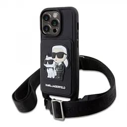 Чехол Karl Lagerfeld Saffiano Crossbody Karl and Choupette NFT для iPhOne 14 Pro Max Black