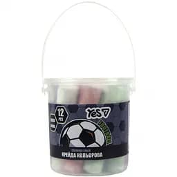 Крейда кольорова Yes Football Jumbo 12 шт. у відрі (400565)