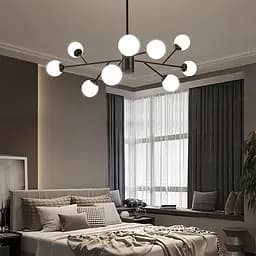 Потолочная черная люстра Grand Bunch на 9 плафонов Line.F AOC 20/9 BK