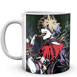 Кружка GeekLand Моя геройская академия My Hero Academia Бакуго, Деку и Тодороки в косплей героев DS MHA 02.530 330 мл белая