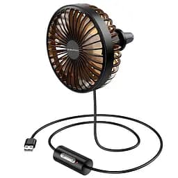 Вентилятор автомобільний Borofone DBF11 three speed USB-A Black