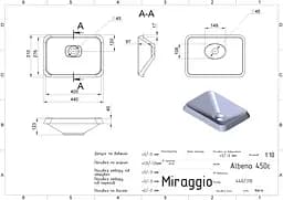 Умивальник Miraggio Albena mirastone black 0000374, Чорний матовий - мініатюра 3