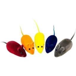 Миша велюрова кольорова Fox іграшки для котів у пакеті 6.5 см в асортименті